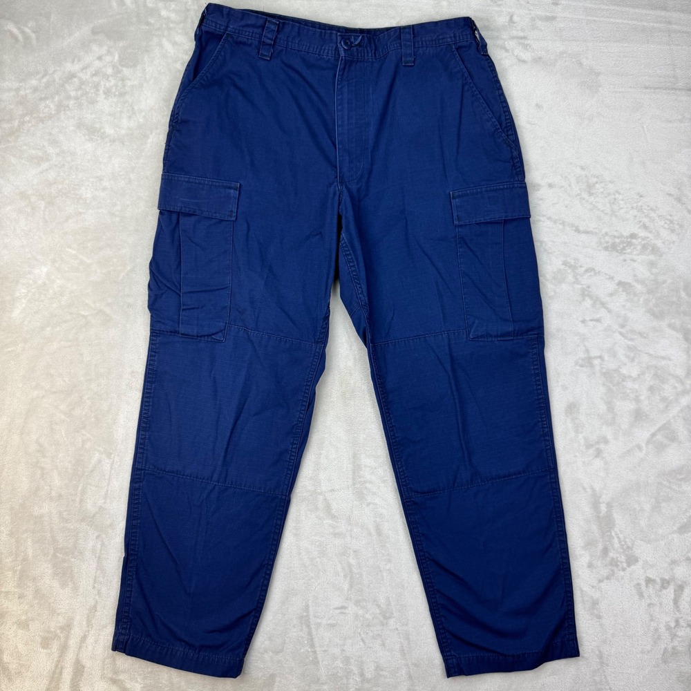 USCG Coast Guard ODU Trousers Cargo Pants Mens Large Short Blue Ripstop Military